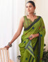 Sudathi Ready To Wear Green Printed Chanderi Saree